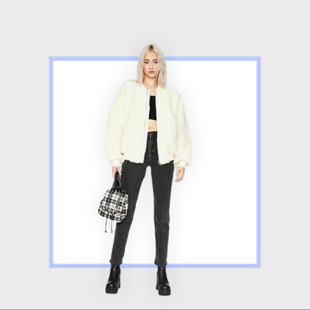 DOLLS KILL x Day & Night Vanilla Soft Stuntin' Laff Teddy Bomber